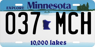 MN license plate 037MCH