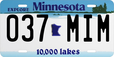 MN license plate 037MIM