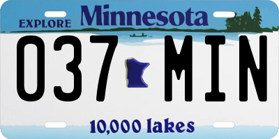 MN license plate 037MIN