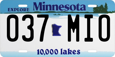 MN license plate 037MIO