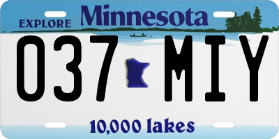 MN license plate 037MIY