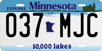 MN license plate 037MJC