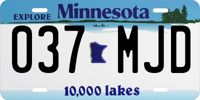 MN license plate 037MJD