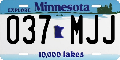 MN license plate 037MJJ