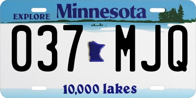 MN license plate 037MJQ