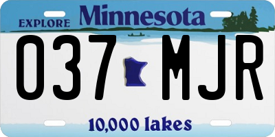 MN license plate 037MJR