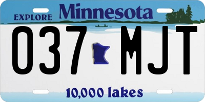 MN license plate 037MJT