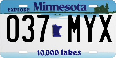 MN license plate 037MYX