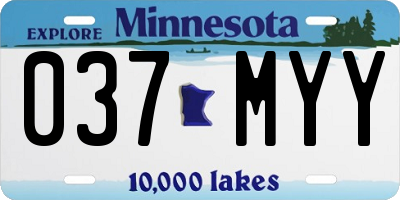 MN license plate 037MYY