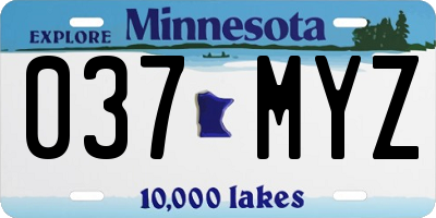 MN license plate 037MYZ