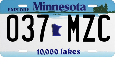 MN license plate 037MZC