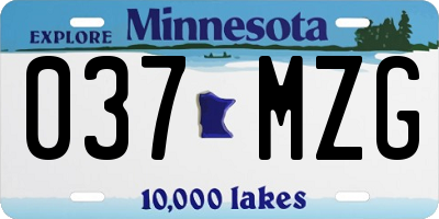 MN license plate 037MZG