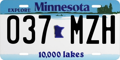 MN license plate 037MZH