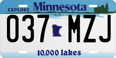 MN license plate 037MZJ