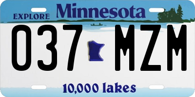 MN license plate 037MZM