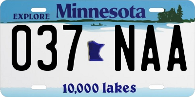 MN license plate 037NAA