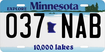 MN license plate 037NAB