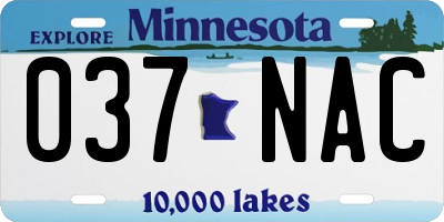 MN license plate 037NAC