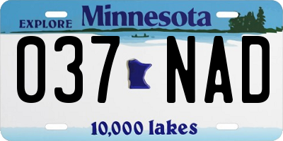 MN license plate 037NAD
