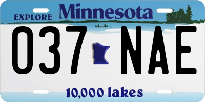 MN license plate 037NAE