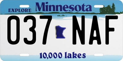 MN license plate 037NAF