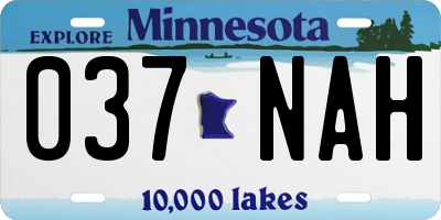 MN license plate 037NAH