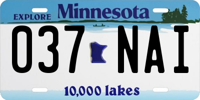 MN license plate 037NAI