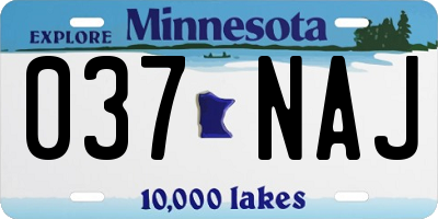 MN license plate 037NAJ