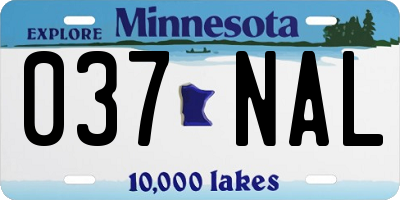 MN license plate 037NAL