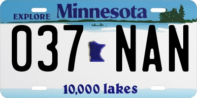 MN license plate 037NAN