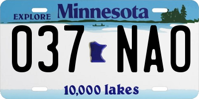 MN license plate 037NAO
