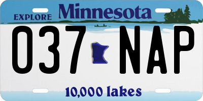 MN license plate 037NAP
