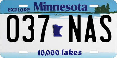 MN license plate 037NAS