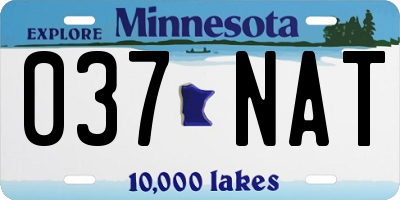 MN license plate 037NAT