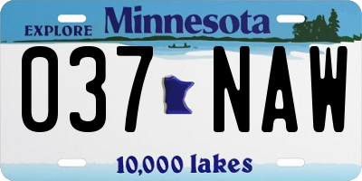 MN license plate 037NAW