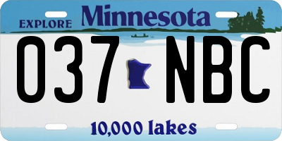 MN license plate 037NBC