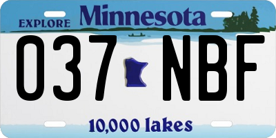 MN license plate 037NBF