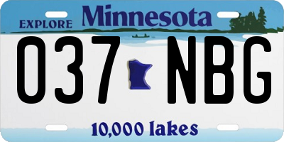 MN license plate 037NBG