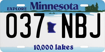 MN license plate 037NBJ