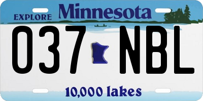 MN license plate 037NBL