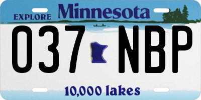 MN license plate 037NBP