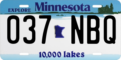 MN license plate 037NBQ