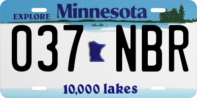 MN license plate 037NBR