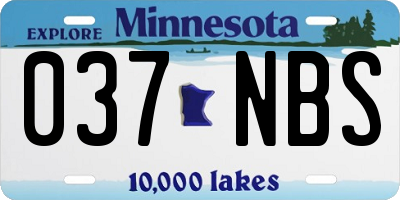MN license plate 037NBS