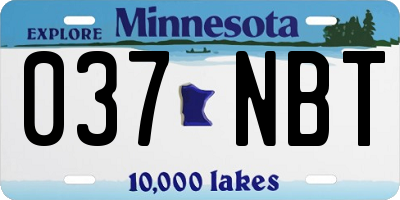 MN license plate 037NBT
