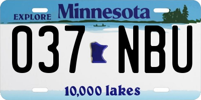 MN license plate 037NBU