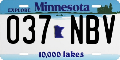 MN license plate 037NBV