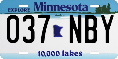MN license plate 037NBY