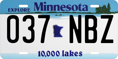 MN license plate 037NBZ