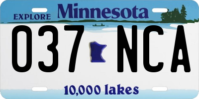 MN license plate 037NCA